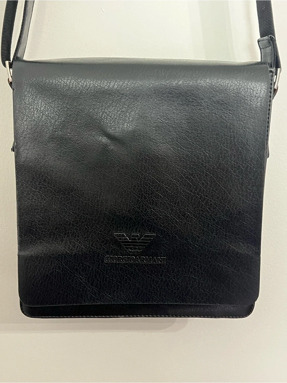 Vintage Giorgio Armani leather messenger bag